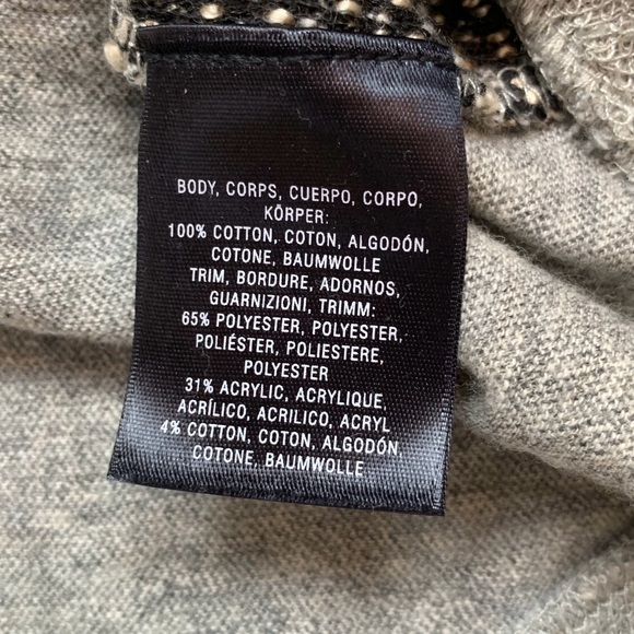 Anthropologie Meadow Rue Gray Knit Boho Top Sz L - Picture 6 of 9